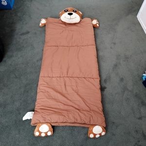 Baby Bear Cozy Youth sleeping bag with Built In pillow Camping Sleepover
